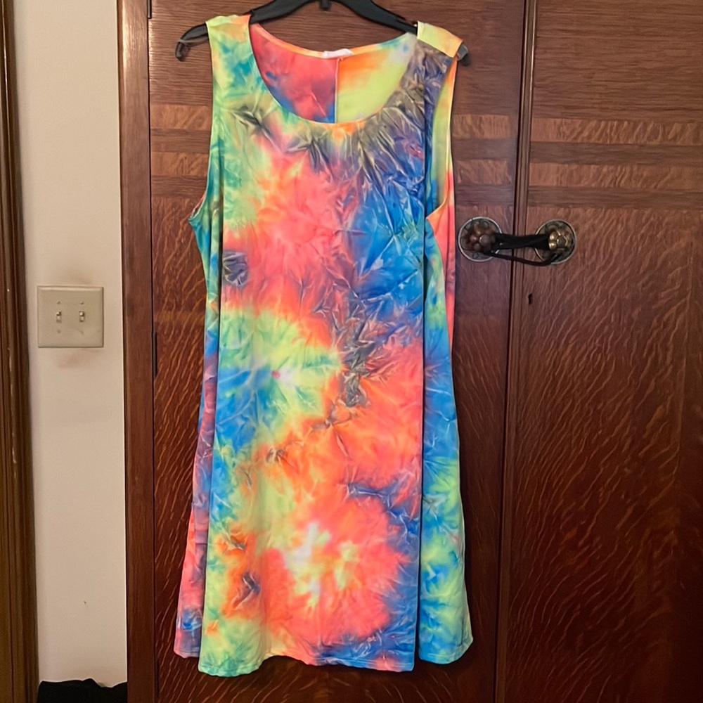 Bright Tye Dye Sleeveless Dress